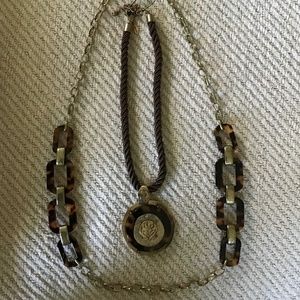 Chico’s Gold and Animal Print Necklace and belt